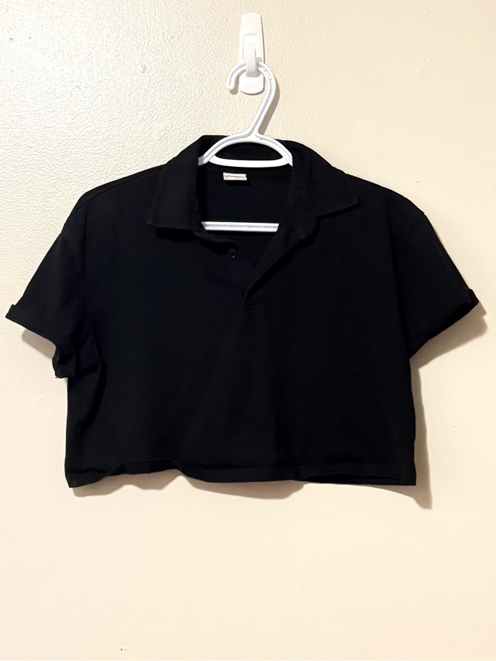 Sunday Best Black Cropped Polo Tee